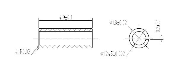 1.8×4.9mm LC Standard Ceramic Split Sleeve Drawing